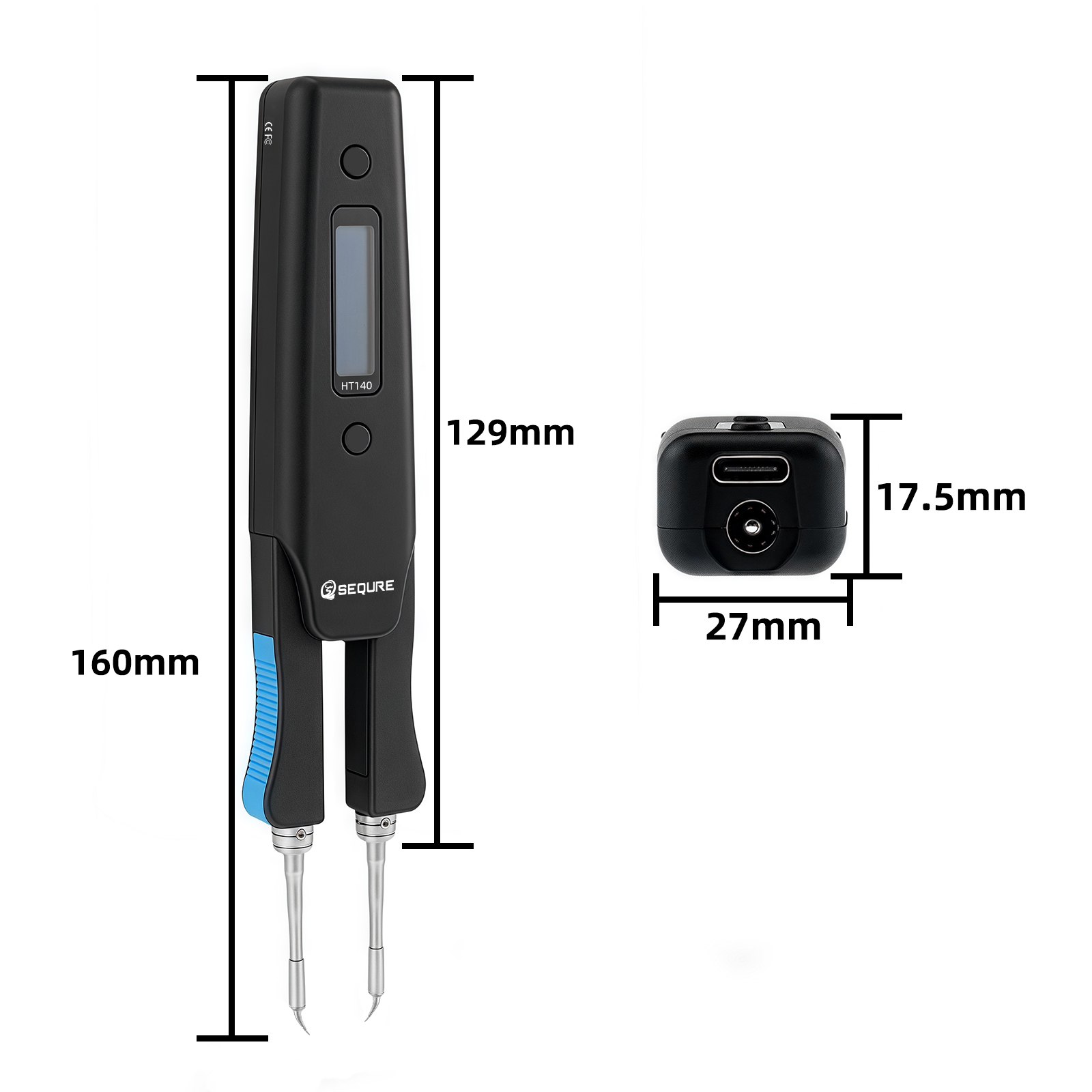 Smd Tweezer Set - SEQURE HT140 2-IN-1 電気加熱ピンセット 交換可能なチップ付き ポータブル