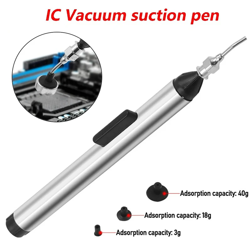 Smd Tweezer Set - 手動真空吸引ペンキット 3 ノズル SMD IC 抽出器チップリムーバーツール電話