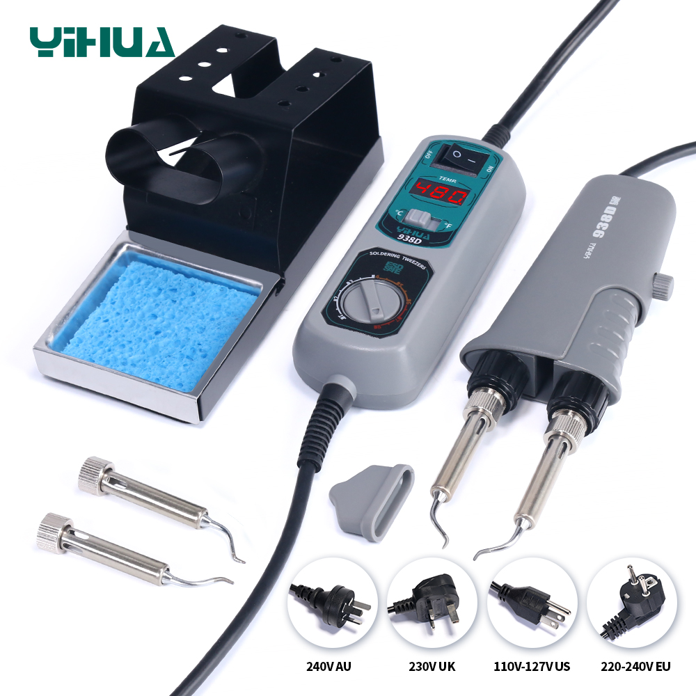 YIHUA 938D ポータブルピンセットはんだステーション - Smd Tweezer Set のレビューと価格
