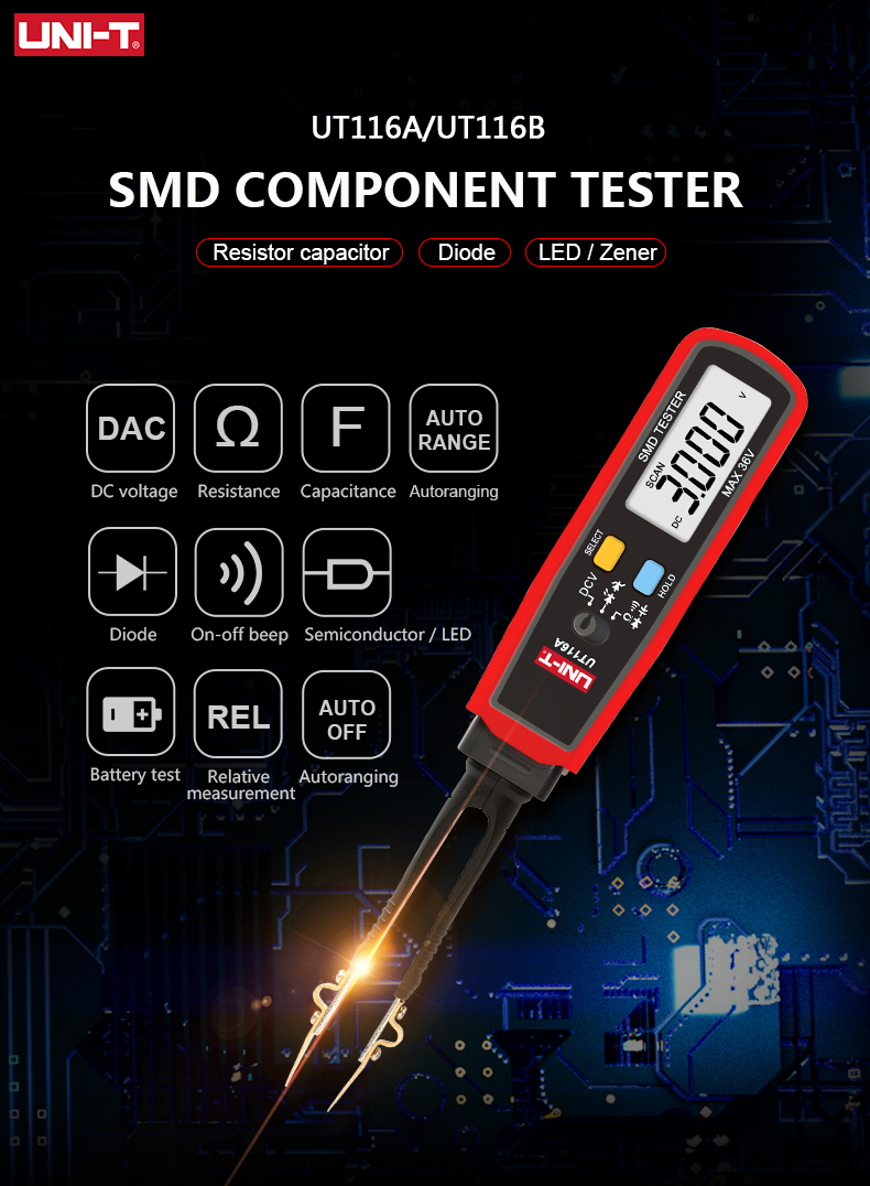 UT116A UT116C デジタルピンセット スマート S - Smd Tweezer Set のレビューと価格